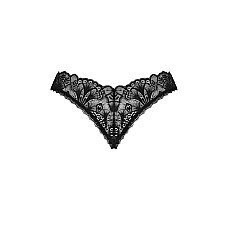 Кружевные стринги Obsessive Donna Dream crotchless thong M/L Black, открытый доступ