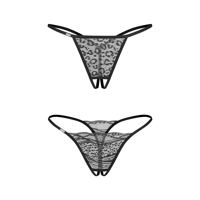 Набор трусиков с доступом Obsessive Bianca 2-pack crotchless thong 2XL/3XL
