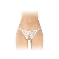 Кружевные трусики с доступом Fashion Secret Zoe White, с бантиком