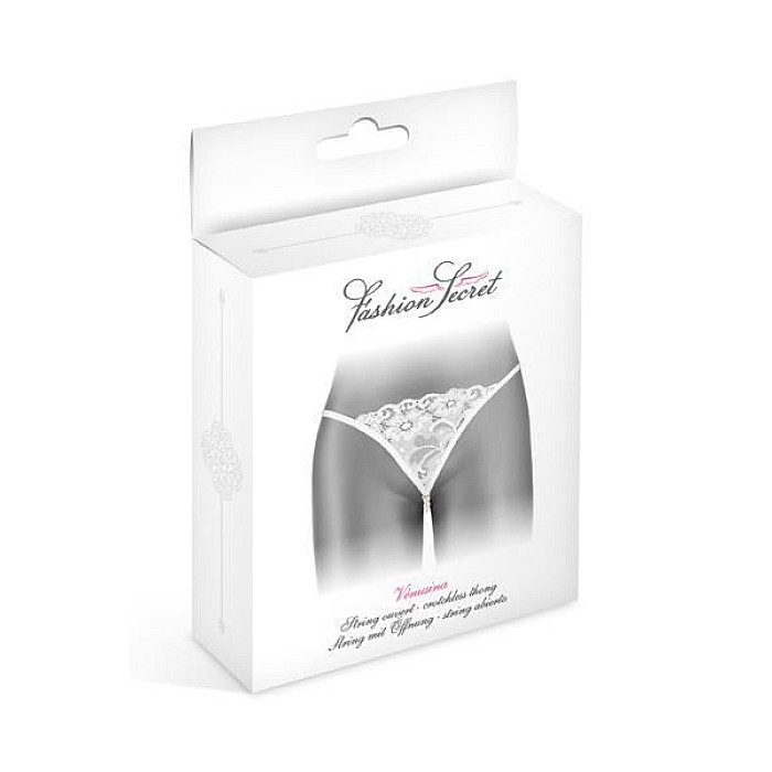 Трусики-стринги с жемчужной ниткой Fashion Secret VENUSINA White