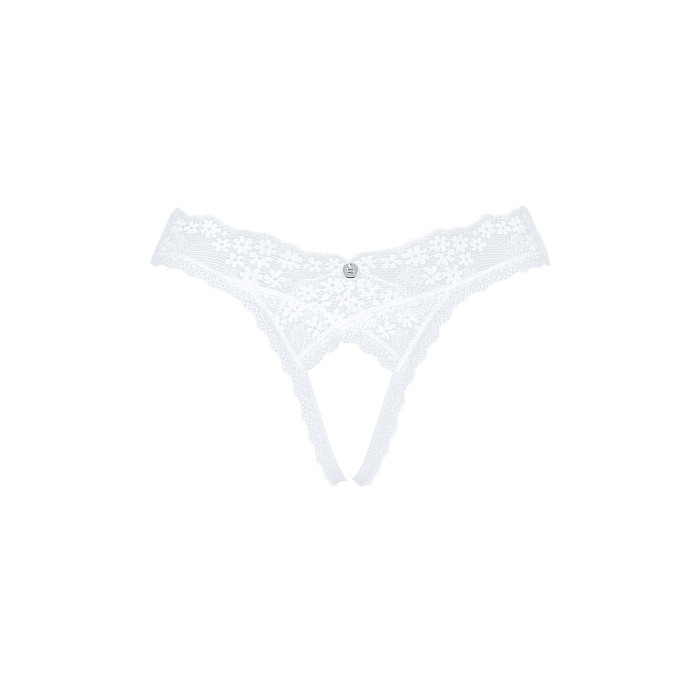 Мереживні танга Obsessive Heavenlly crotchless thong M/L, з доступом