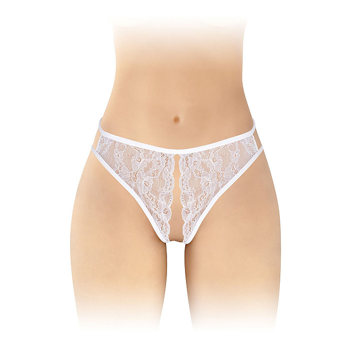 Трусики с открытым доступом Fashion Secret Victoria White, кружево