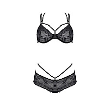 Комплект Passion DROSERA BIKINI black, L/XL, бюстгальтер и трусики-кюлоты