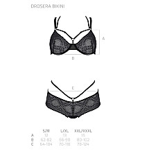 Комплект Passion DROSERA BIKINI black, L/XL, бюстгальтер и трусики-кюлоты