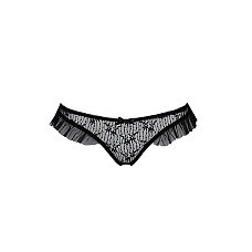 Трусики с оборками Passion Exclusive DONIA THONG XXL/XXXL, black