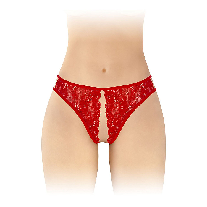 Трусики с открытым доступом Fashion Secret Victoria Red, кружево