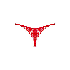 Трусики с доступом Obsessive Ingridia crotchless thong XS/S, красные
