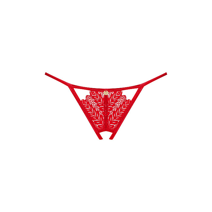 Трусики с доступом Obsessive Ingridia crotchless thong XS/S, красные