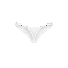 Трусики-стринги с кружевом Obsessive Arrowel White crotchless thong L/XL