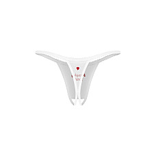 Трусики Obsessive Weddya Bride crotchless thong L/XL