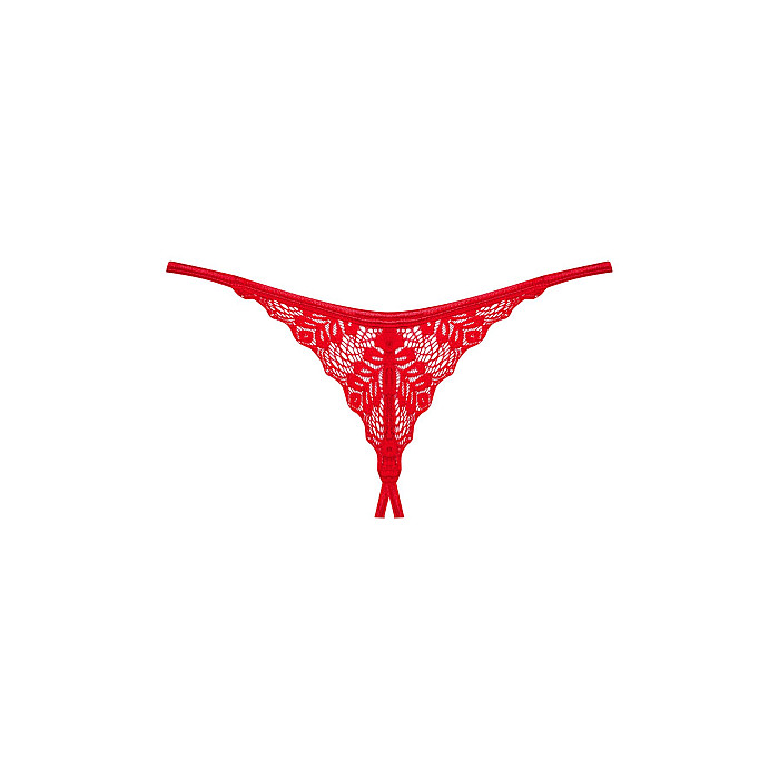 Трусики з доступом Obsessive Ingridia crotchless thong M/L, червоні