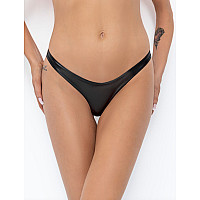 Трусики Noir Handmade P010 Powerwetlook thong, S, под латекс, высокие вырезы, открытые ягодицы