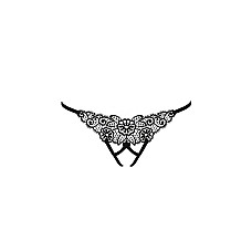 Трусики кружевные с доступом Passion Exclusive VIOLANTE THONG L/XL, black