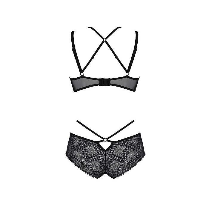 Комплект Passion DROSERA BIKINI black, XXL/XXXL, бюстгальтер и трусики-кюлоты