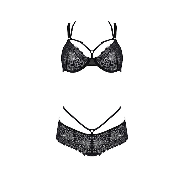 Комплект Passion DROSERA BIKINI black, XXL/XXXL, бюстгальтер и трусики-кюлоты