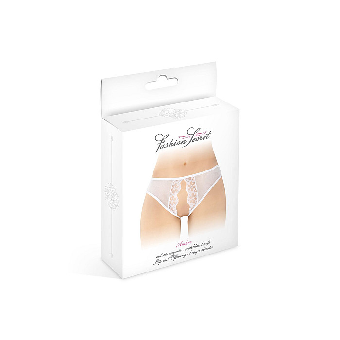 Трусики с открытым доступом Fashion Secret Ambre White, сетка