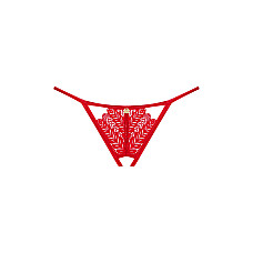 Трусики с доступом Obsessive Ingridia crotchless thong XL/2XL, красные