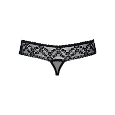 Кружевные танга с доступом Obsessive 837-THC-1 S/M, черные