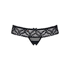 Кружевные танга с доступом Obsessive 837-THC-1 S/M, черные