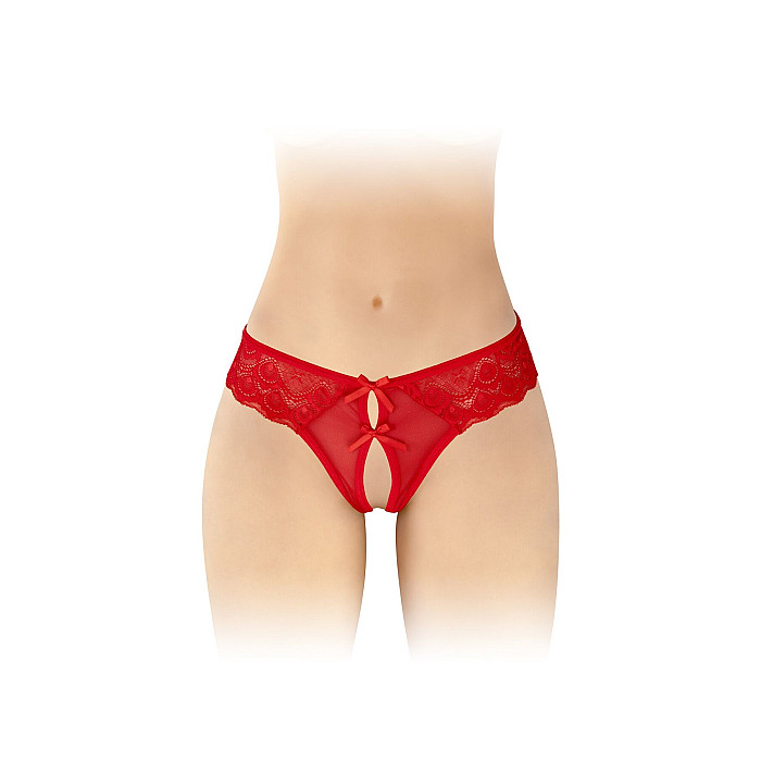Трусики-стринги с открытым доступом Fashion Secret Alicia Red, с бантиком