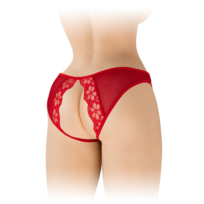 Трусики с открытым доступом Fashion Secret Ambre Red, сетка