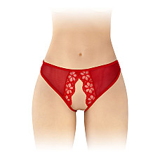 Трусики с открытым доступом Fashion Secret Ambre Red, сетка
