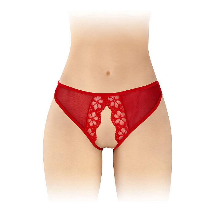 Трусики с открытым доступом Fashion Secret Ambre Red, сетка
