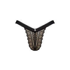 Кружевные трусики с заниженной талией Obsessive Estiqua panties XS/S, black