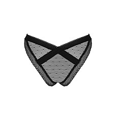 Кружевные трусики с заниженной талией Obsessive Estiqua panties XS/S, black