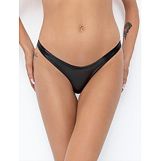 Трусики Noir Handmade P010 Powerwetlook thong, L, под латекс, высокие вырезы, открытые ягодицы