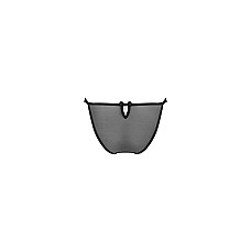 Полупрозрачные трусики с подвеской Obsessive Ivannes panties black S/M, черные