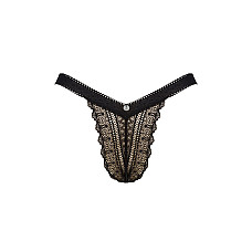Кружевные трусики с заниженной талией Obsessive Estiqua panties M/L, черные