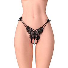 Трусики з перлинами Fashion Secret Natasha Black