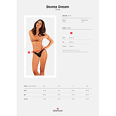 Кружевные стринги Obsessive Donna Dream thong XS/S Black, низкая посадка