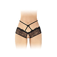Трусики с открытым доступом Fashion Secret Celia Black, лямки на талии