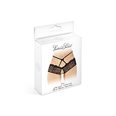 Трусики с открытым доступом Fashion Secret Celia Black, лямки на талии