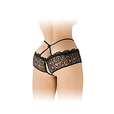 Трусики с открытым доступом Fashion Secret Celia Black, лямки на талии