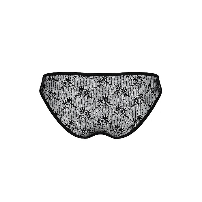 Трусики-слипы с кружевной сеточкой Passion DINA THONG L/XL, black