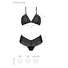 Комплект Passion KERRIA BIKINI black, L/XL, бралетт и трусики-бикини