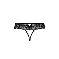 Кружевные стринги с доступом Passion SENIA THONG S/M, black