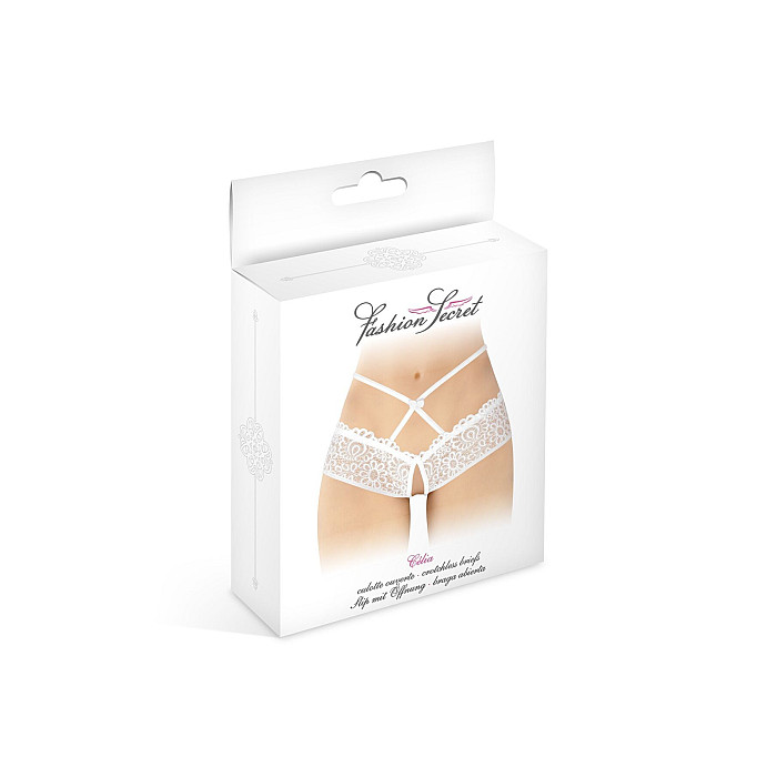 Трусики с открытым доступом Fashion Secret Celia White, лямки на талии