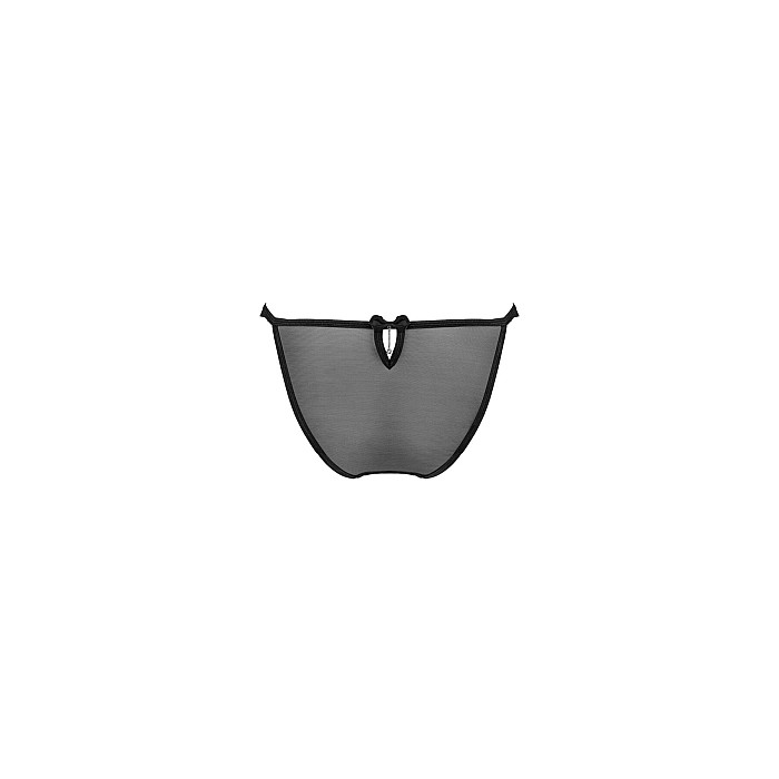 Напівпрозорі трусики з підвіскою Obsessive Ivannes panties black 2XL/3XL, чорні
