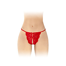 Трусики с открытым доступом Fashion Secret Cindy Red, кружево с бантиком
