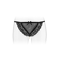 Трусики-стрінги з перлинною ниткою Fashion Secret KATIA Black