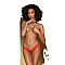 Трусики-тонг Penthouse Dangerous Darling L/XL Red, кружево, высокая посадка, вырез спереди, бантик