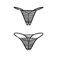 Набор трусиков с доступом Obsessive Bianca 2-pack crotchless thong S/M