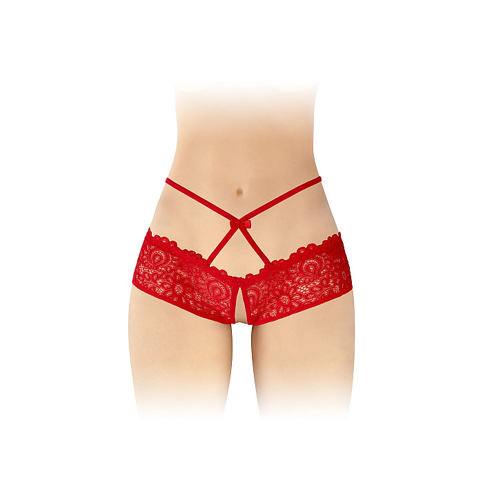 Трусики с открытым доступом Fashion Secret Celia Red, лямки на талии