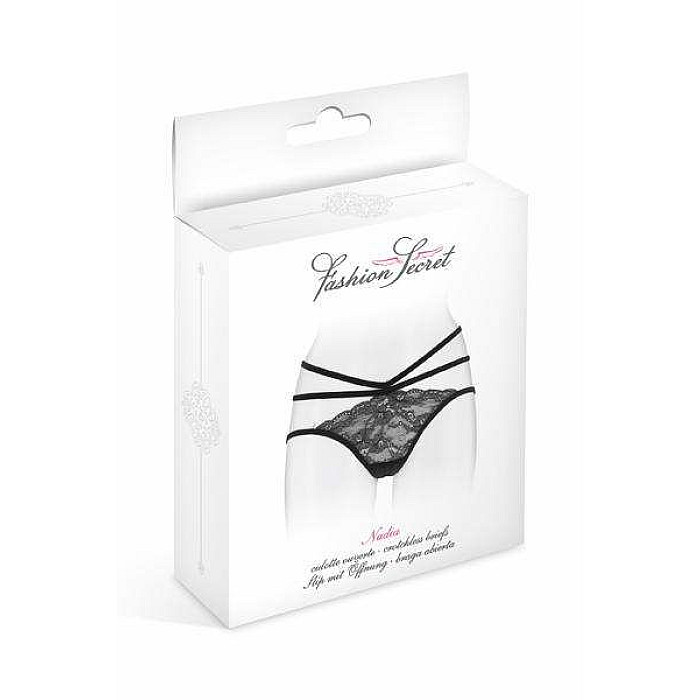 Трусики с открытой попкой Fashion Secret Nadia Black