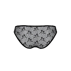 Трусики-слипы с кружевной сеточкой Passion DINA THONG XXL/XXXL, black
