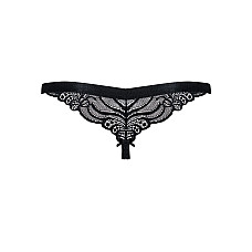Кружевные танга с доступом Obsessive 828-THC-1 crotchless thong L/XL, черные